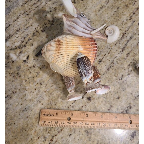 Sea Shell Elephant Sculpture Figurine Beach Home Decor Handmade 6.5” *repair* - Picture 11 of 13